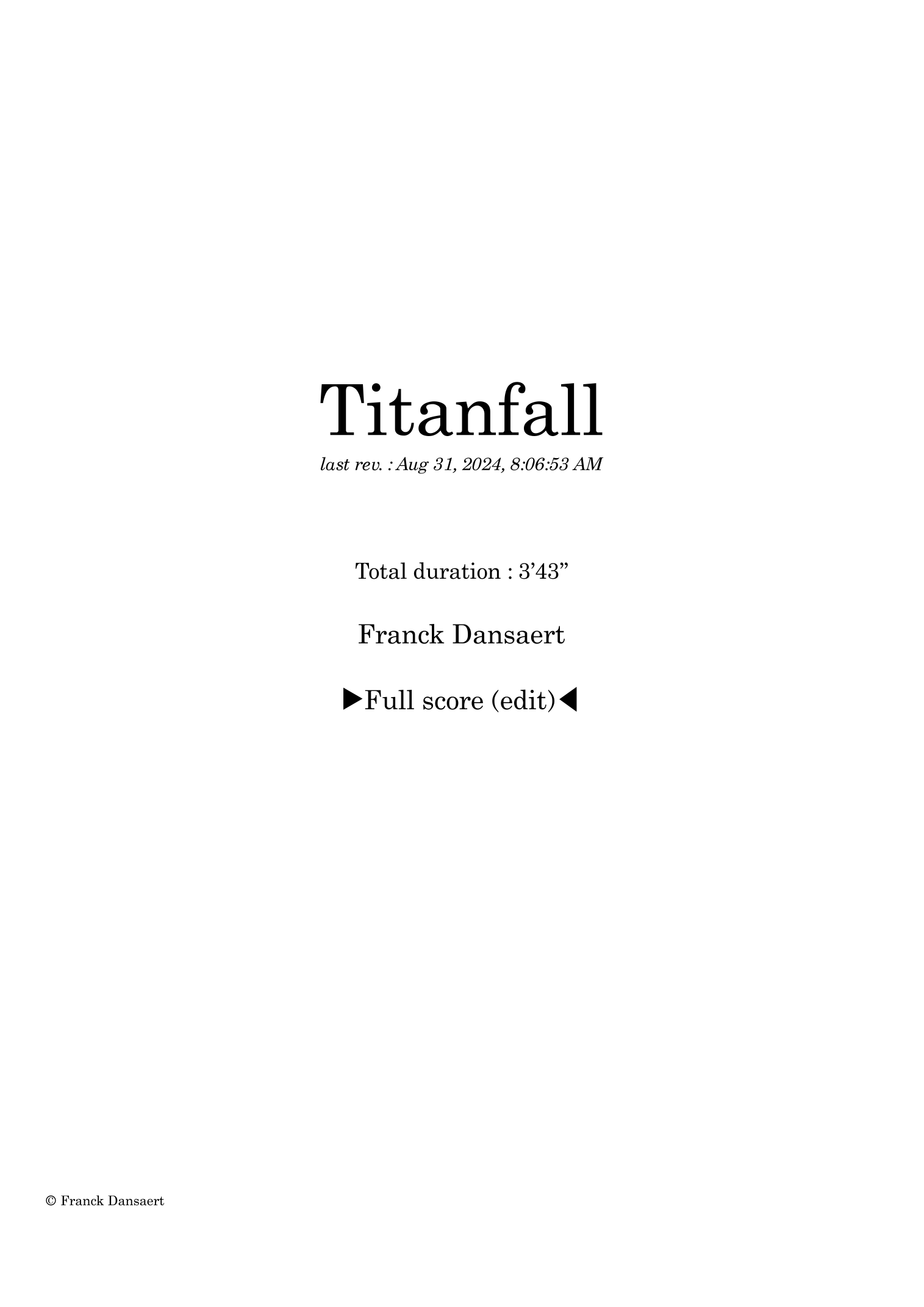 Titanfall - Franck Dansaert 管弦乐团仅总谱 - 预览
