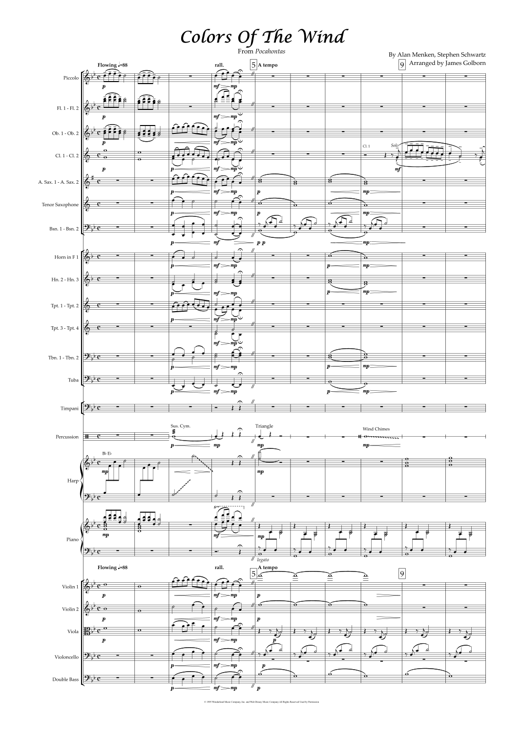 Colors Of The Wind (arr. James Golborn) by Vanessa Williams 管弦乐团 - 预览