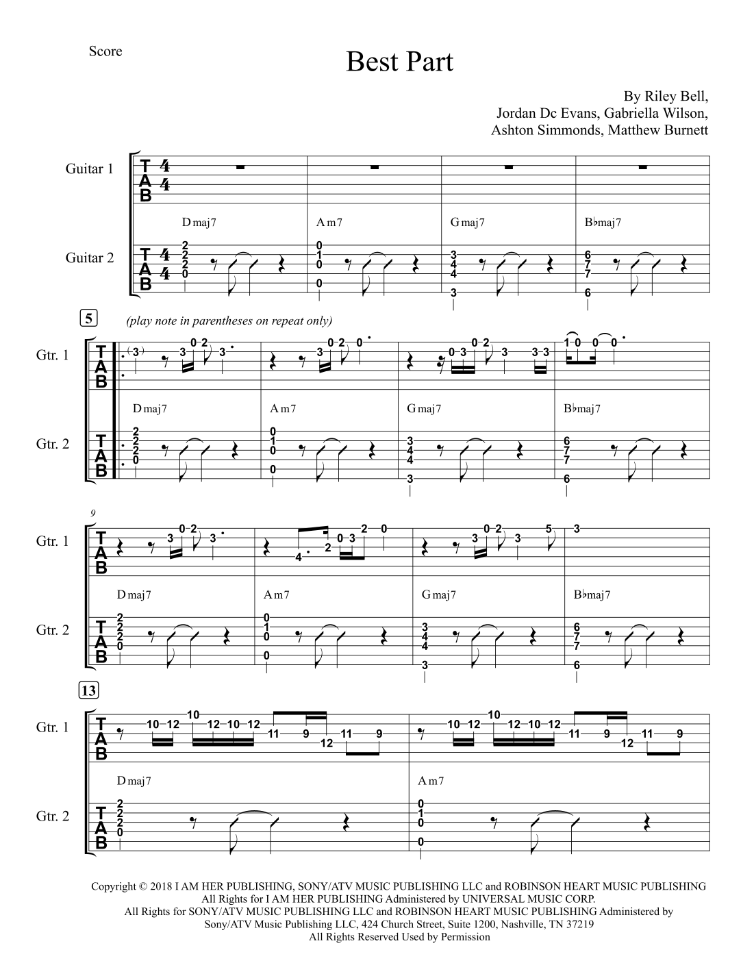 Best Part - Score Only (arr. Robert J. Post) by Daniel Caesar Feat. H.E ...