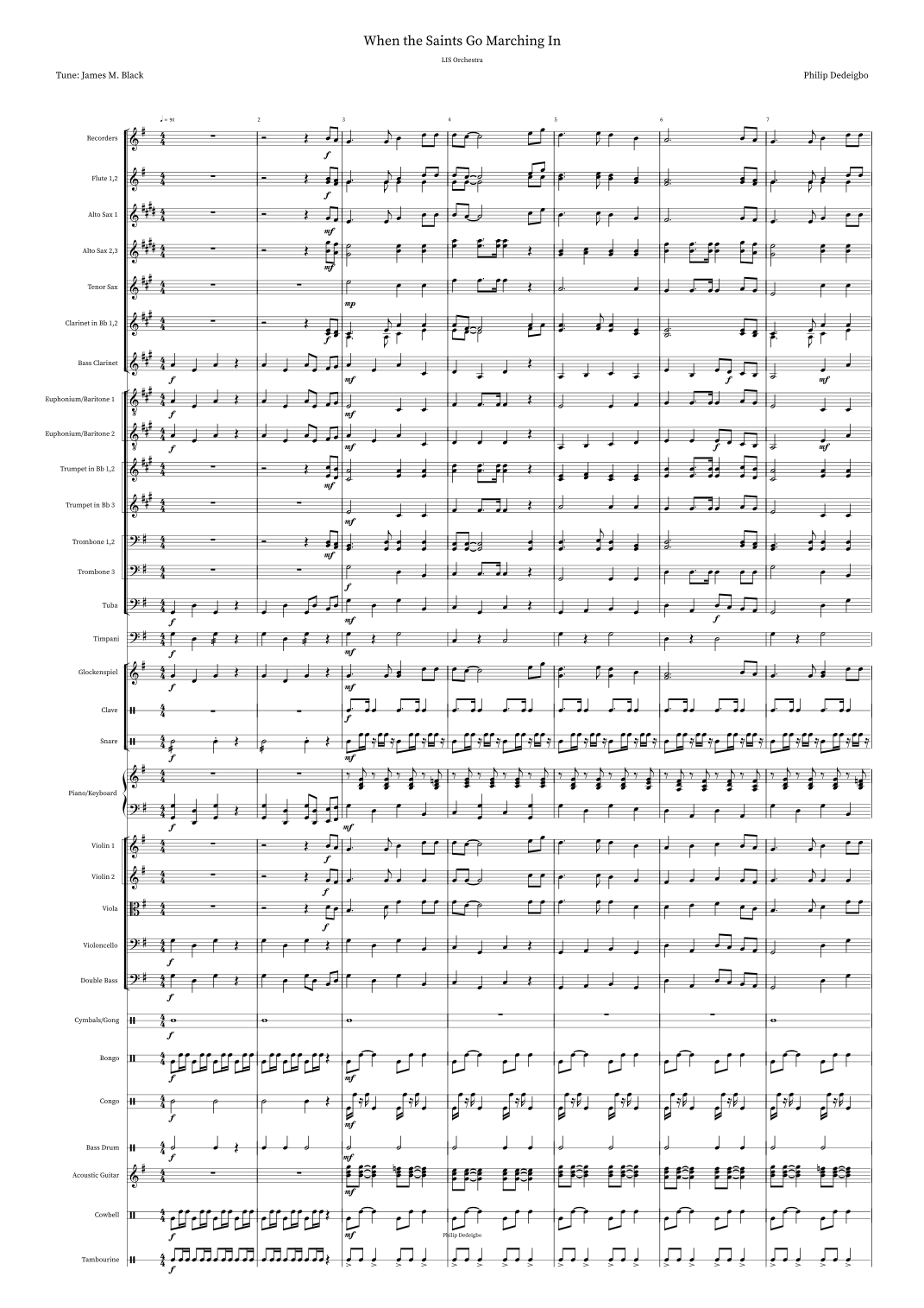 When the Saints Go Marching In by School Orchestra Full Orchestra