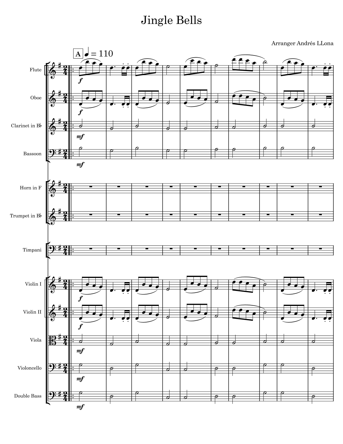 Jingle Bells (arr. Andrés LLona) by James Lord Pierpont Full Orchestra