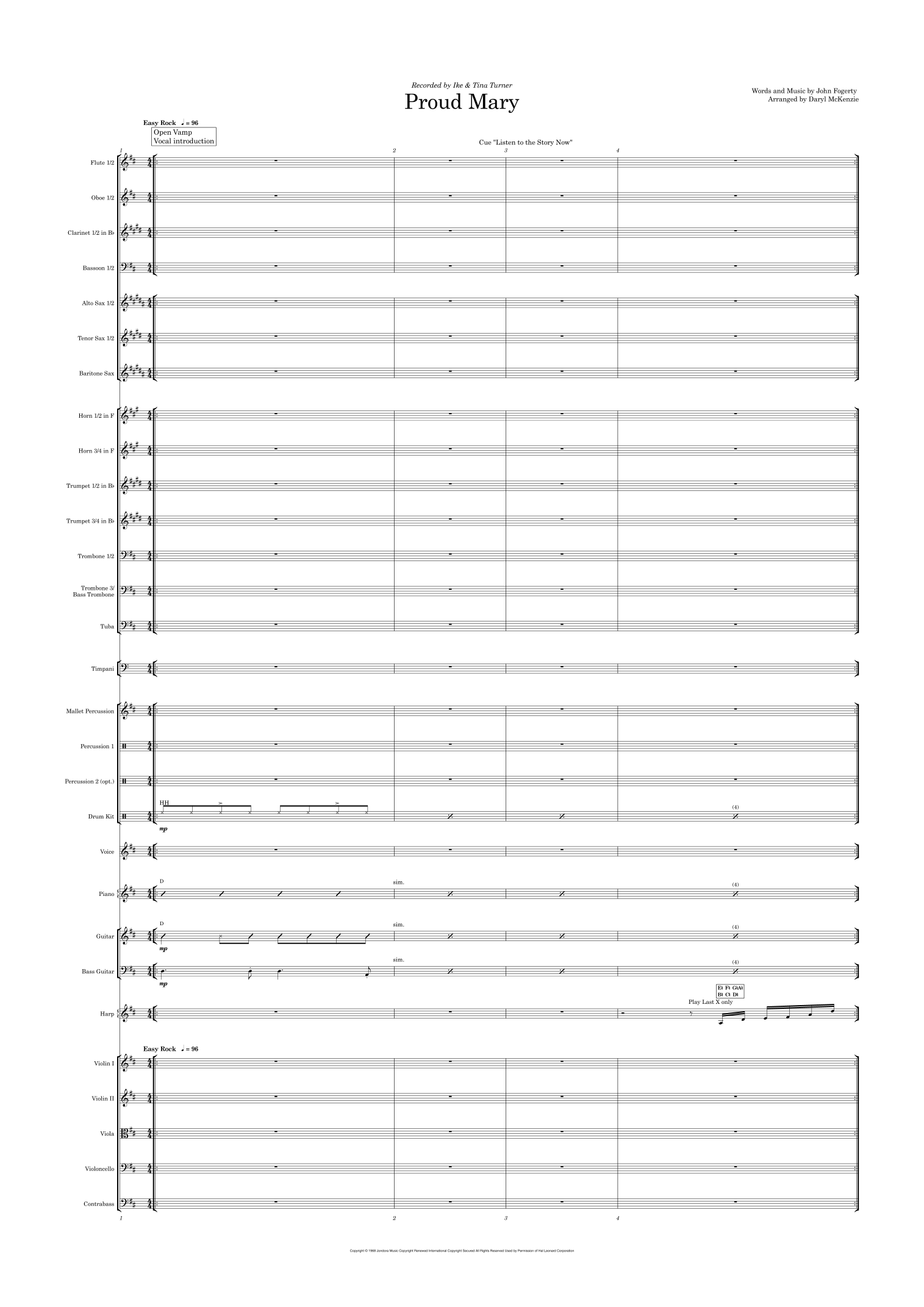 Proud Mary (arr. Daryl McKenzie) by Ike & Tina Turner 管弦乐团 - 预览