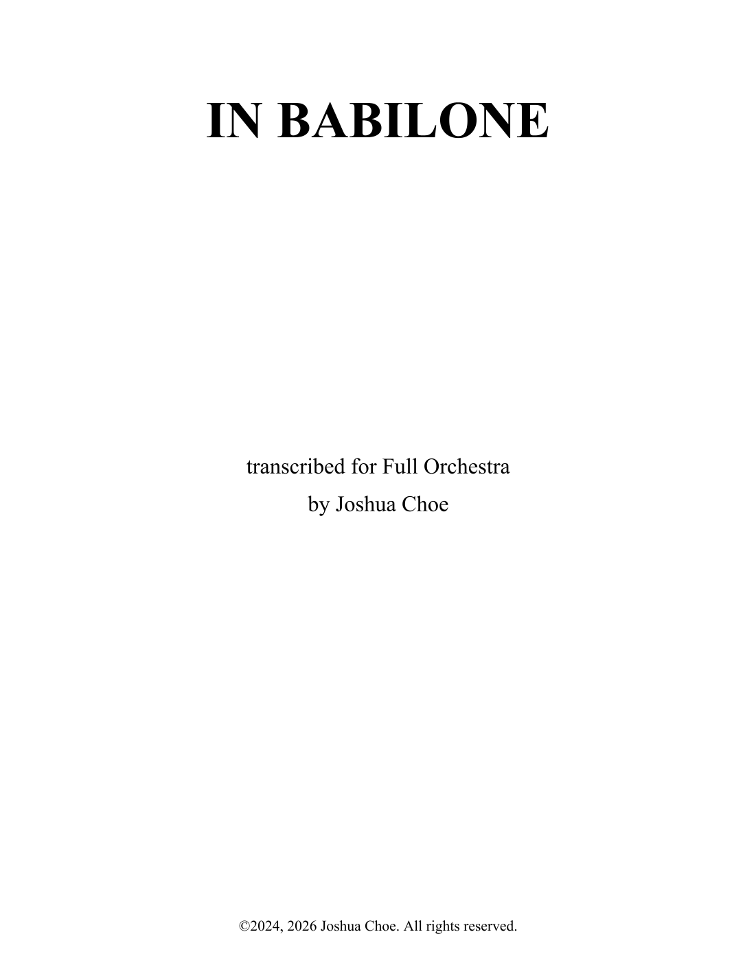 In Babilone (arr. JMJ Arrangements) by Anonymous 管弦乐团 - 预览