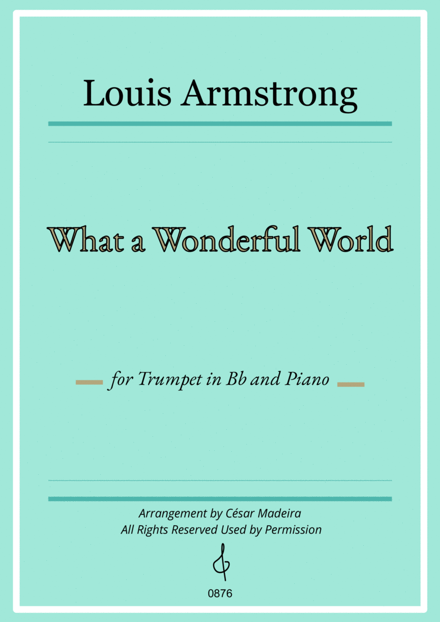 What A Wonderful World Sheet Music Louis Armstrong With Kenny G