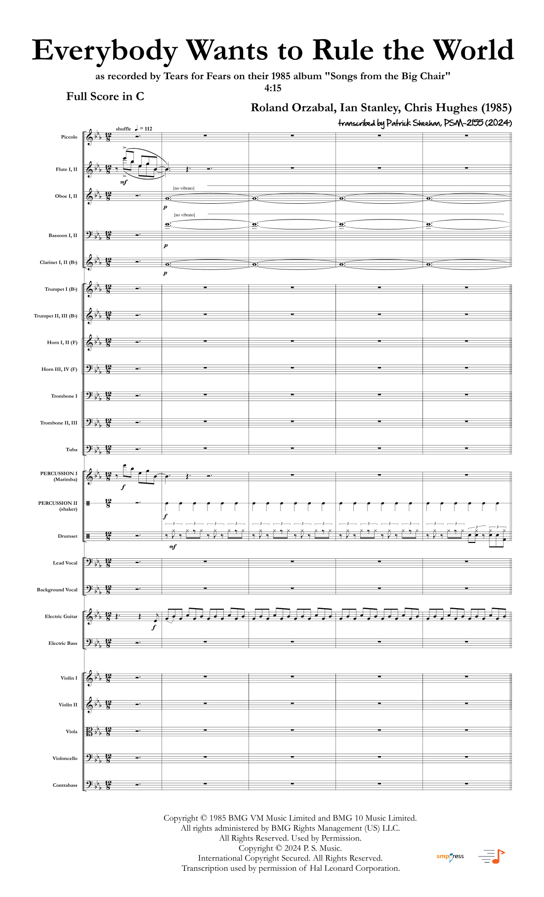 Everybody Wants To Rule The World (arr. Patrick Sheehan) by Tears For Fears 管弦乐团 - 预览