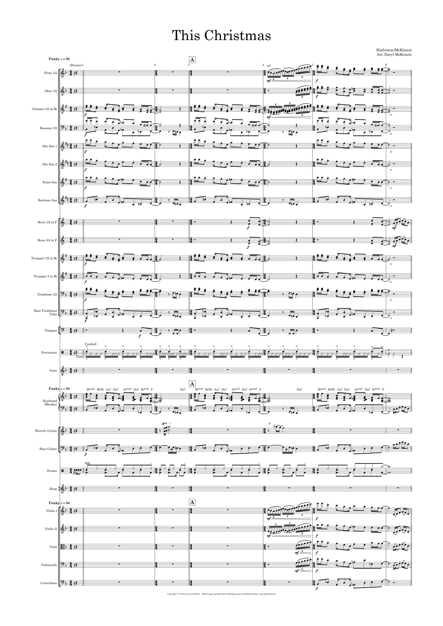 This Christmas (arr. Daryl McKenzie) by Donny Hathaway Full Orchestra (管弦乐团全谱) - 预览