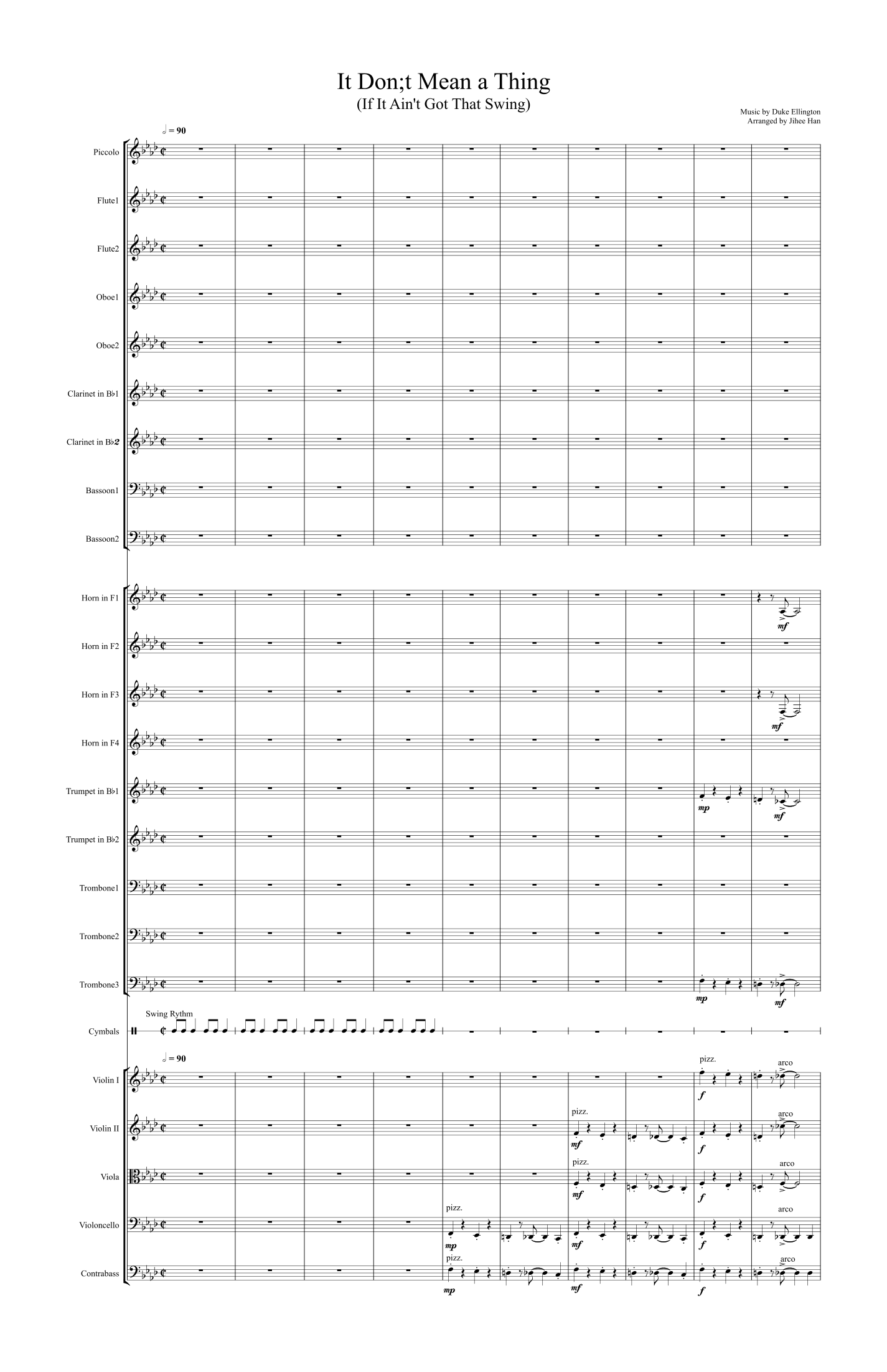 It Don't Mean A Thing (If It Ain't Got That Swing) (arr. Jihee Han) by Duke Ellington Full Orchestra
