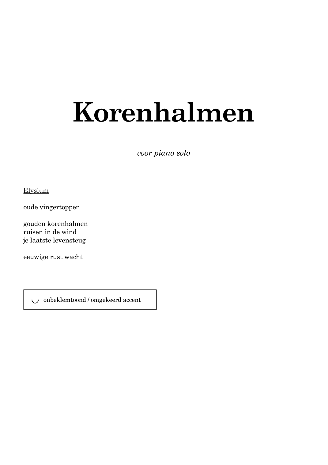 Korenhalmen by Laurent Lemmens Sheet Music for Piano Solo at Sheet ...