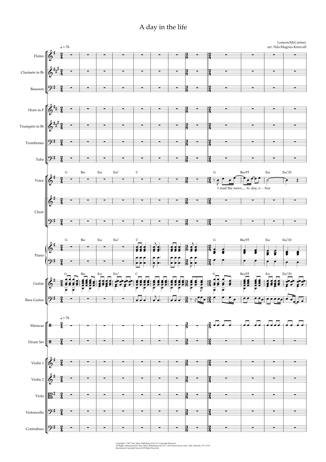 A Day In The Life (arr. Nils-Magnus Kinnvall) by The Beatles Full Orchestra
