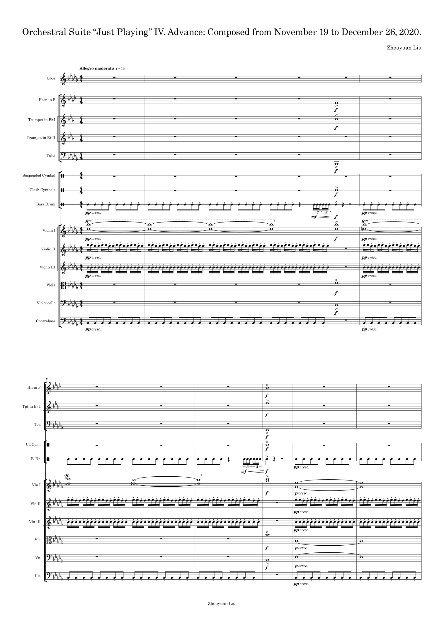 Orchestral Suite "Just Playing" IV. Advance: Composed from November 19 to December 26, 2020 by Zhouyuan Liu Full Orchestra