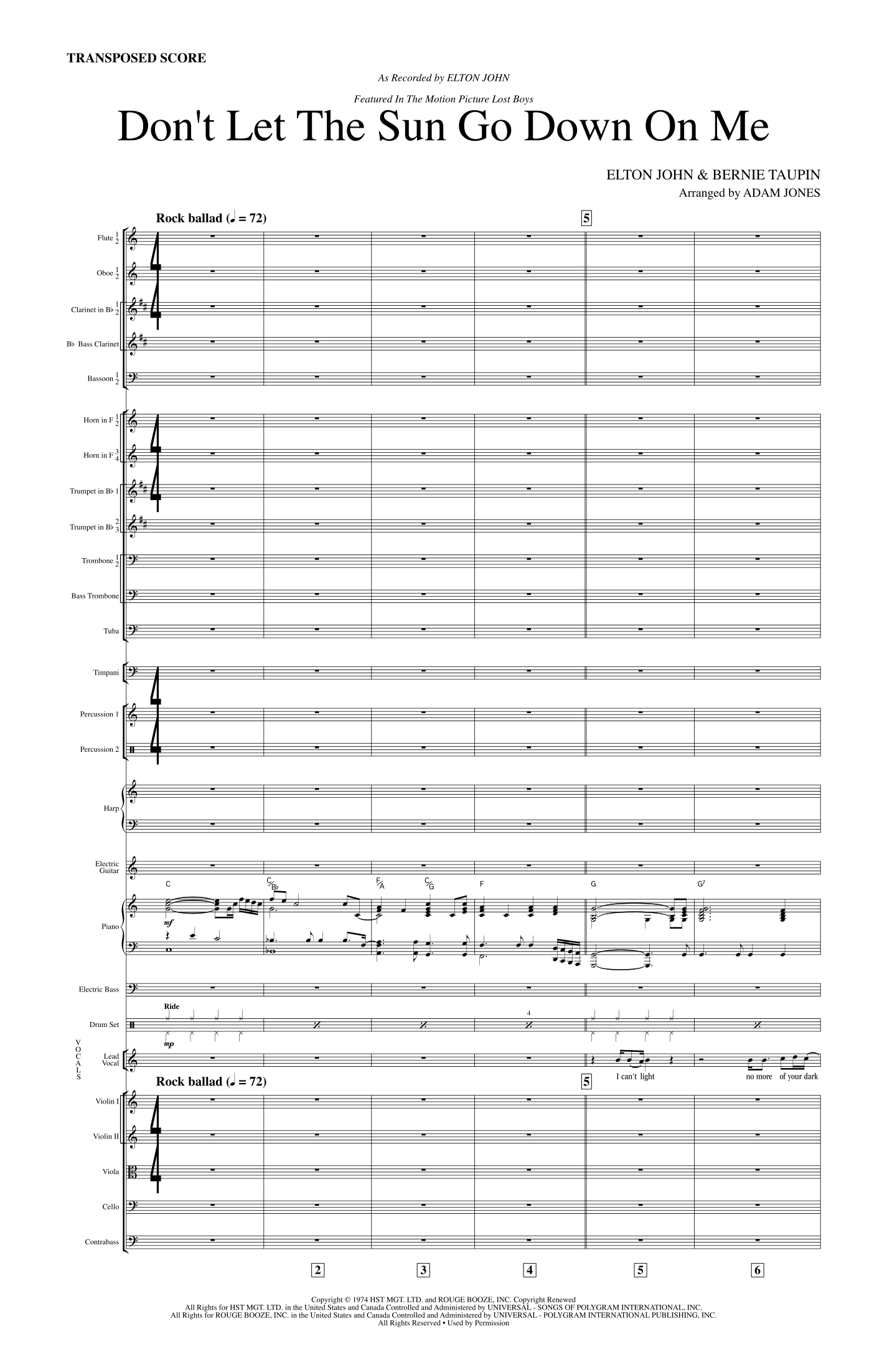 Don't Let The Sun Go Down On Me (arr. Adam Jones) by Elton John Full Orchestra