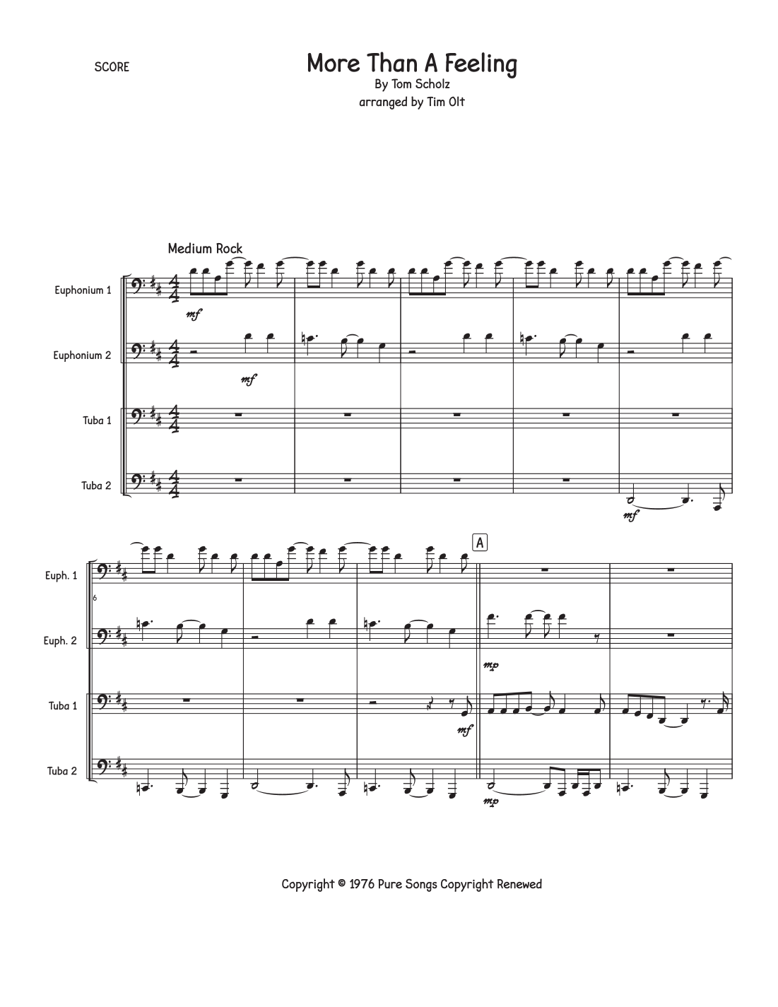 More Than A Feeling (arr. Tim Olt) Digital Sheet Music