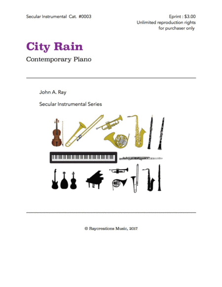 City Rain Digital Sheet Music