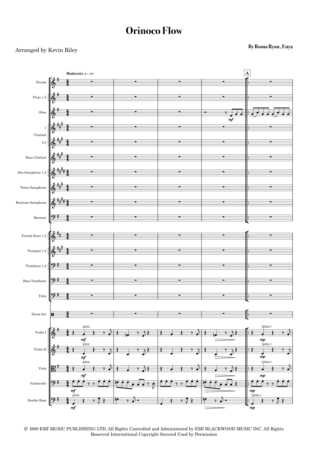 Orinoco Flow (arr. Kevin Riley) by Enya 管弦乐团 - 预览