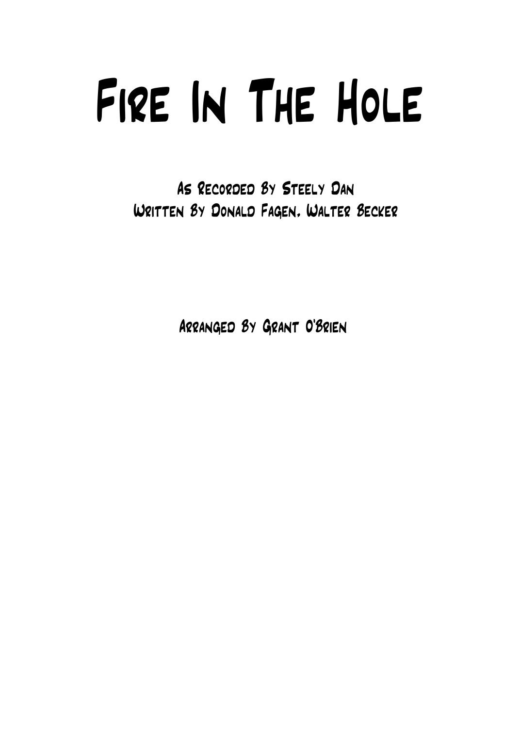 Fire In The Hole by Steely Dan Sheet Music for Piano Solo (arr. Grant O ...