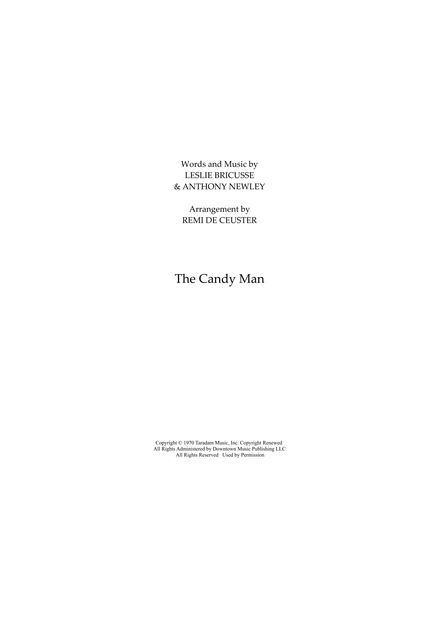 The Candy Man (arr. Remi De Ceuster) by Sammy Davis Jr. Full Orchestra