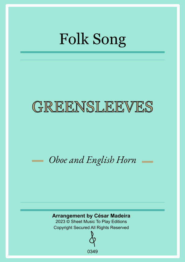 Greensleeves Oboe and English Horn (Full Score and Parts) Sheet Music
