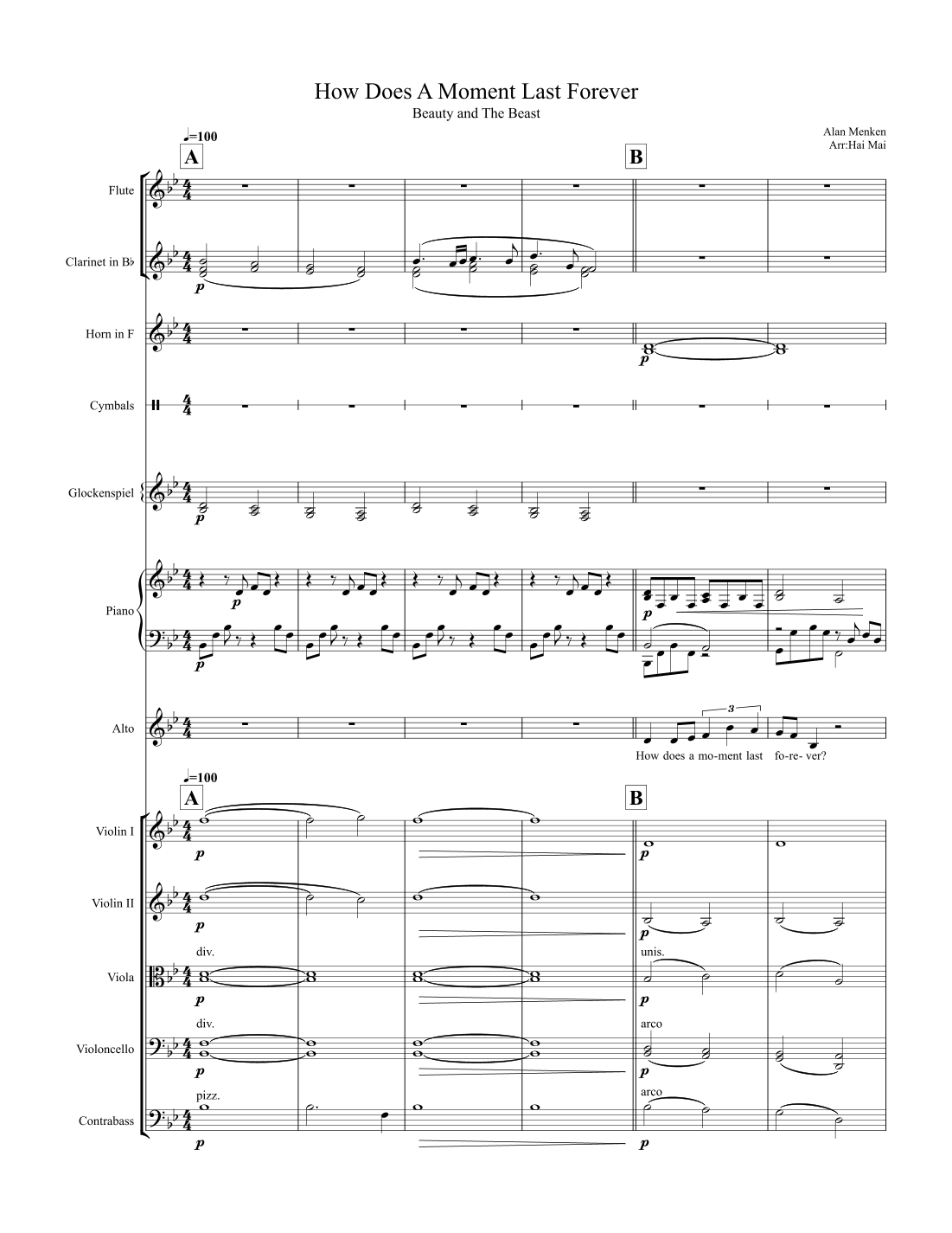 How Does A Moment Last Forever (arr. Hai Mai) by Tim Rice 管弦乐团 - 预览