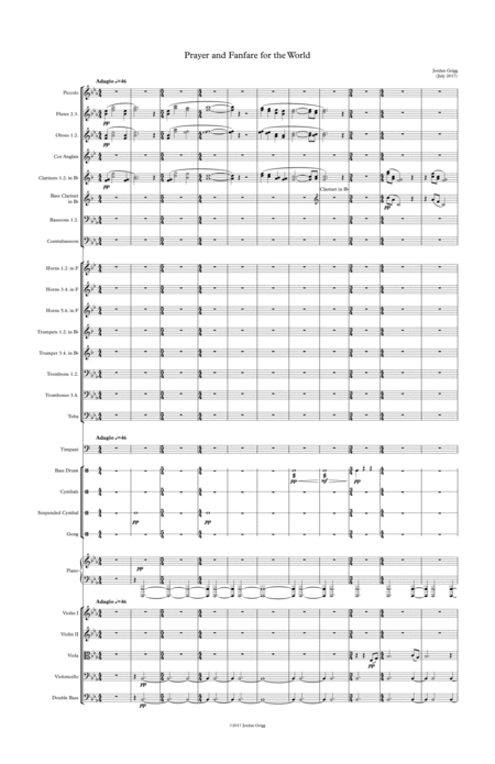 Jordan Grigg《Prayer and Fanfare for the World》管弦乐团版 - 预览