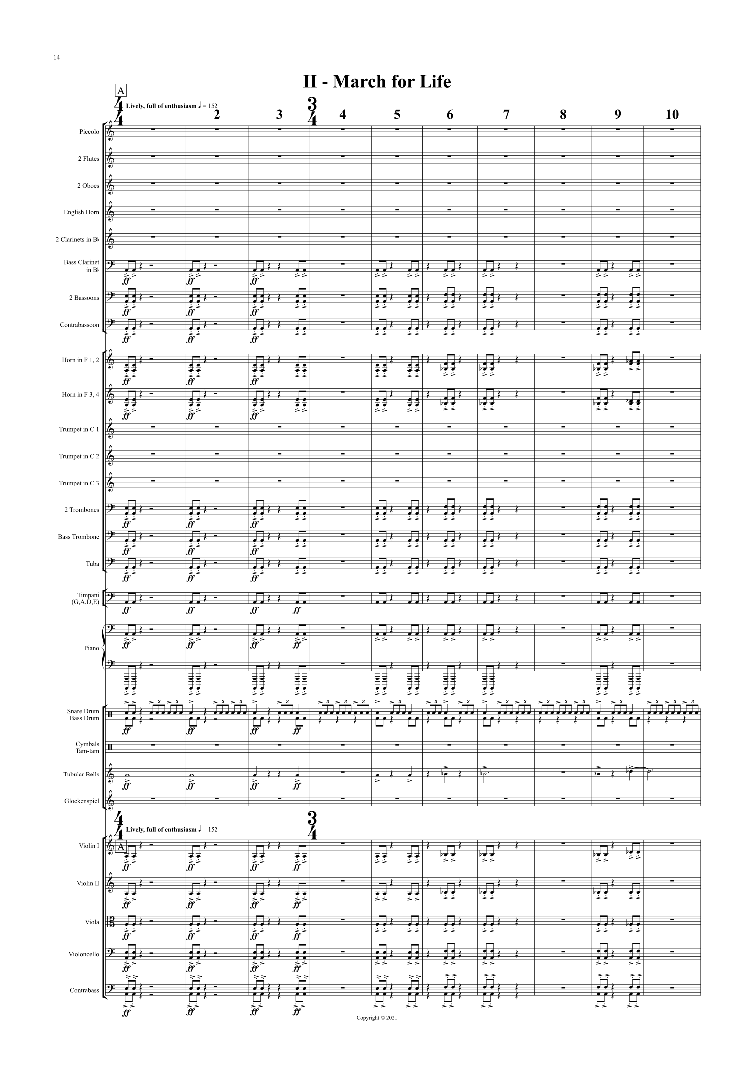 Symphony No. 2 - ProLife Symphony, 2. March of Life for Large Orchestra - Score Only by Jakarta Sinfonietta Full Orchestra