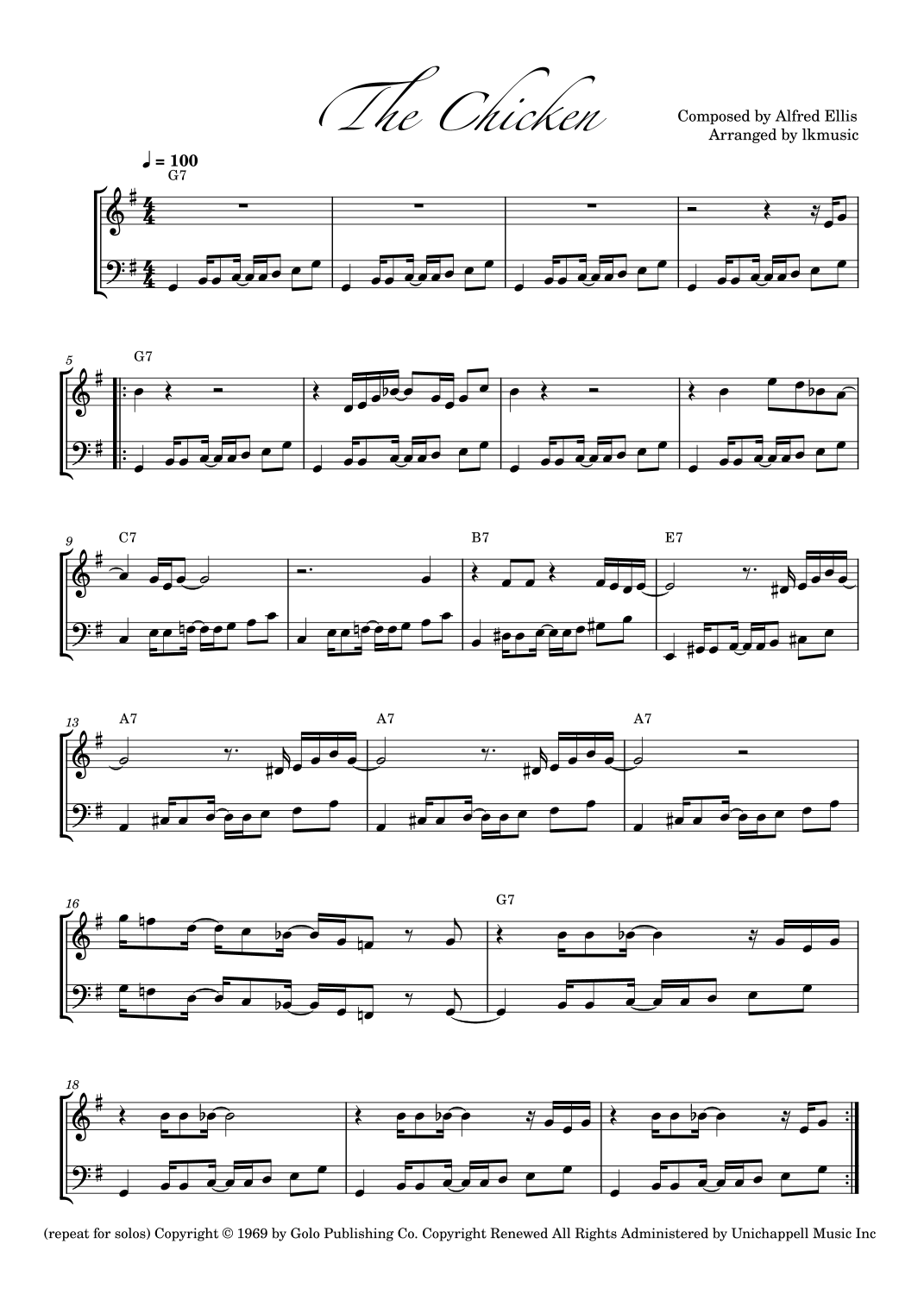 The Chicken Notes The Chicken by Jaco Pastorius Sheet Music for Saxophone Duet at Sheet ...