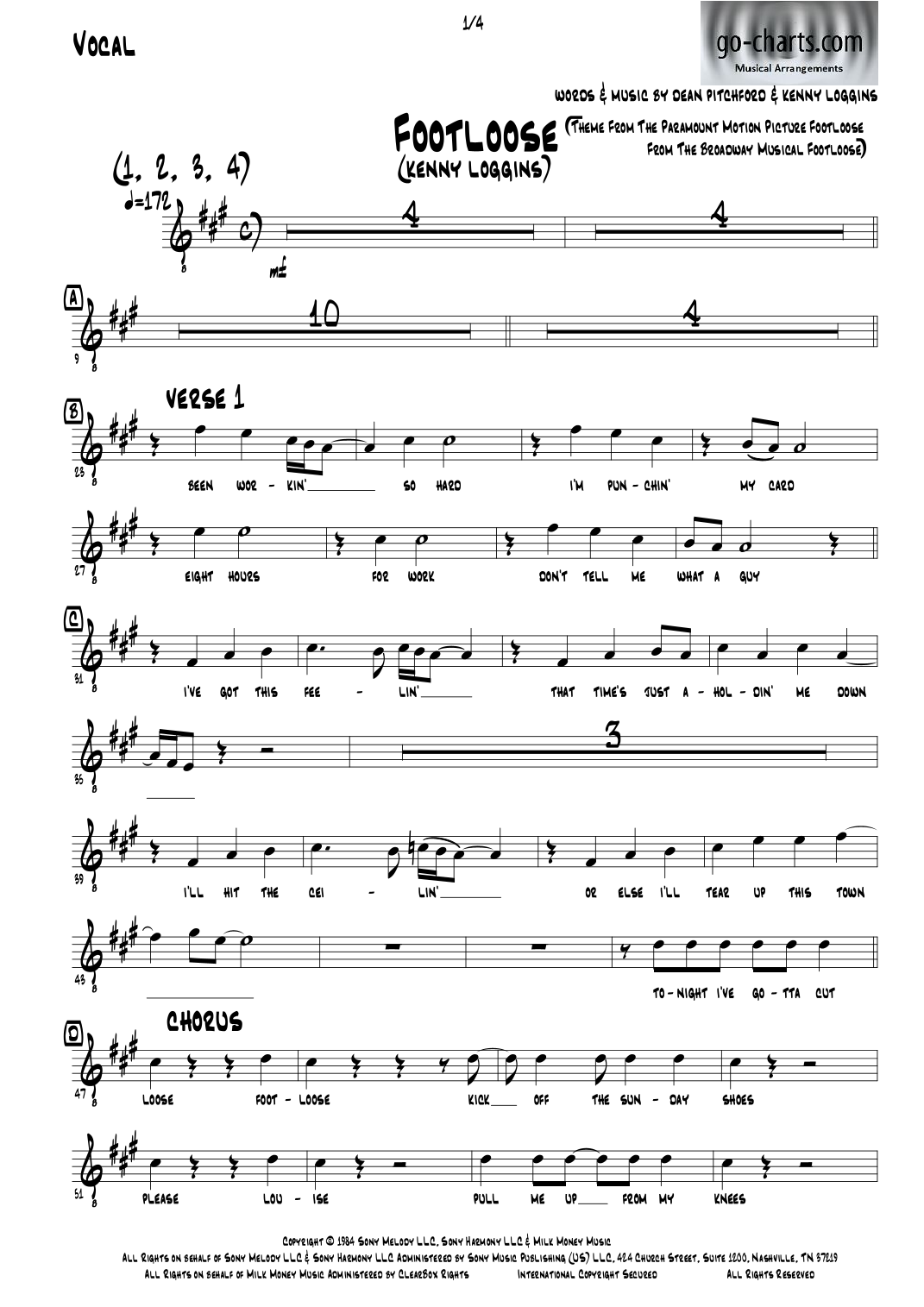 Footloose (arr. Andy Davidson go-charts.com) by Kenny Loggins 管弦乐团 - 预览