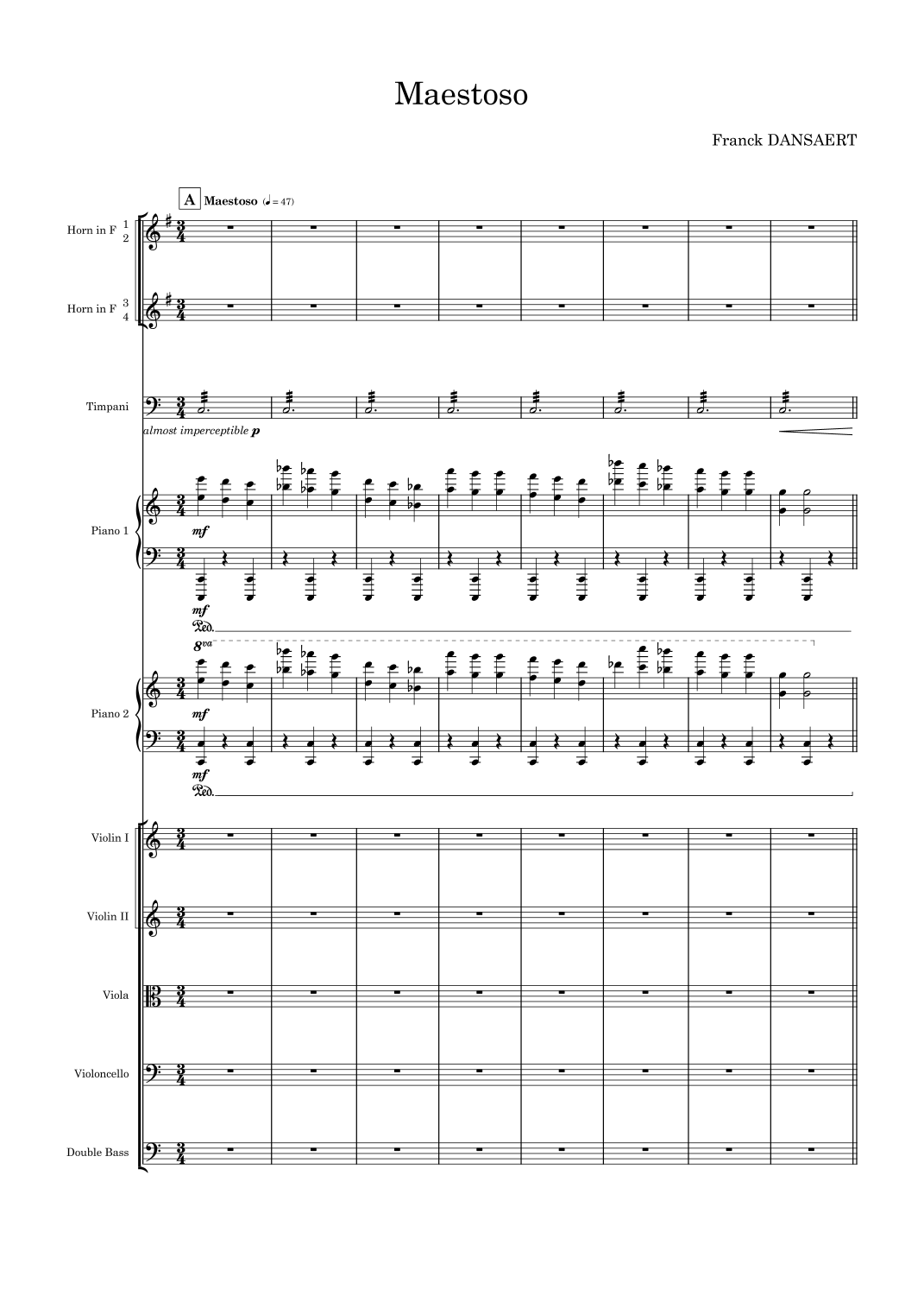 Maestoso - 仅总谱 (Score Only) by Franck Dansaert 管弦乐团 (Full Orchestra) - 预览