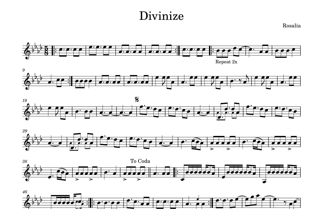 Divinize (arr. Julia Mills) by Rosalia Sheet Music for Violin Solo at ...