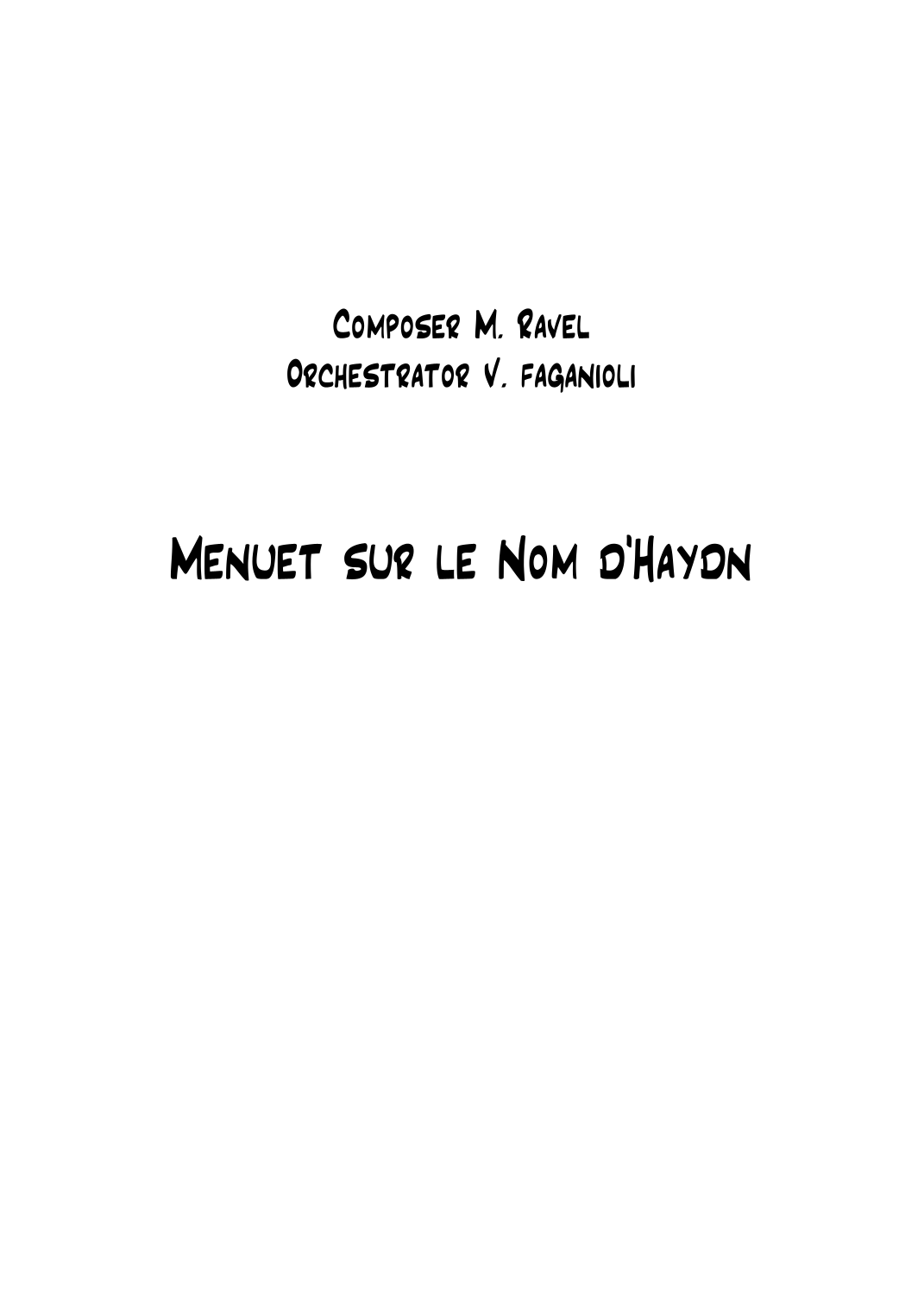 Menuet sur le Nom d'Haydn (arr. Valdeci Faganioli) by Valdeci Faganioli 管弦乐团 - 预览