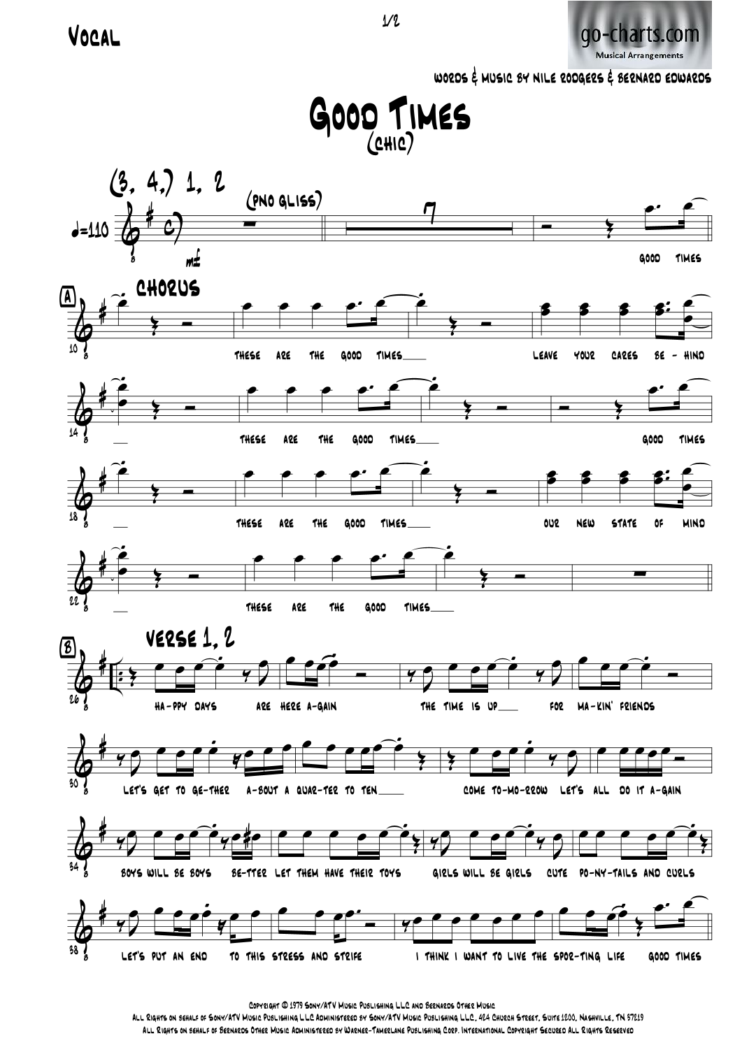 Good Times (arr. Andy Davidson (go-charts.com)) by Chic 管弦乐团全谱 - 预览