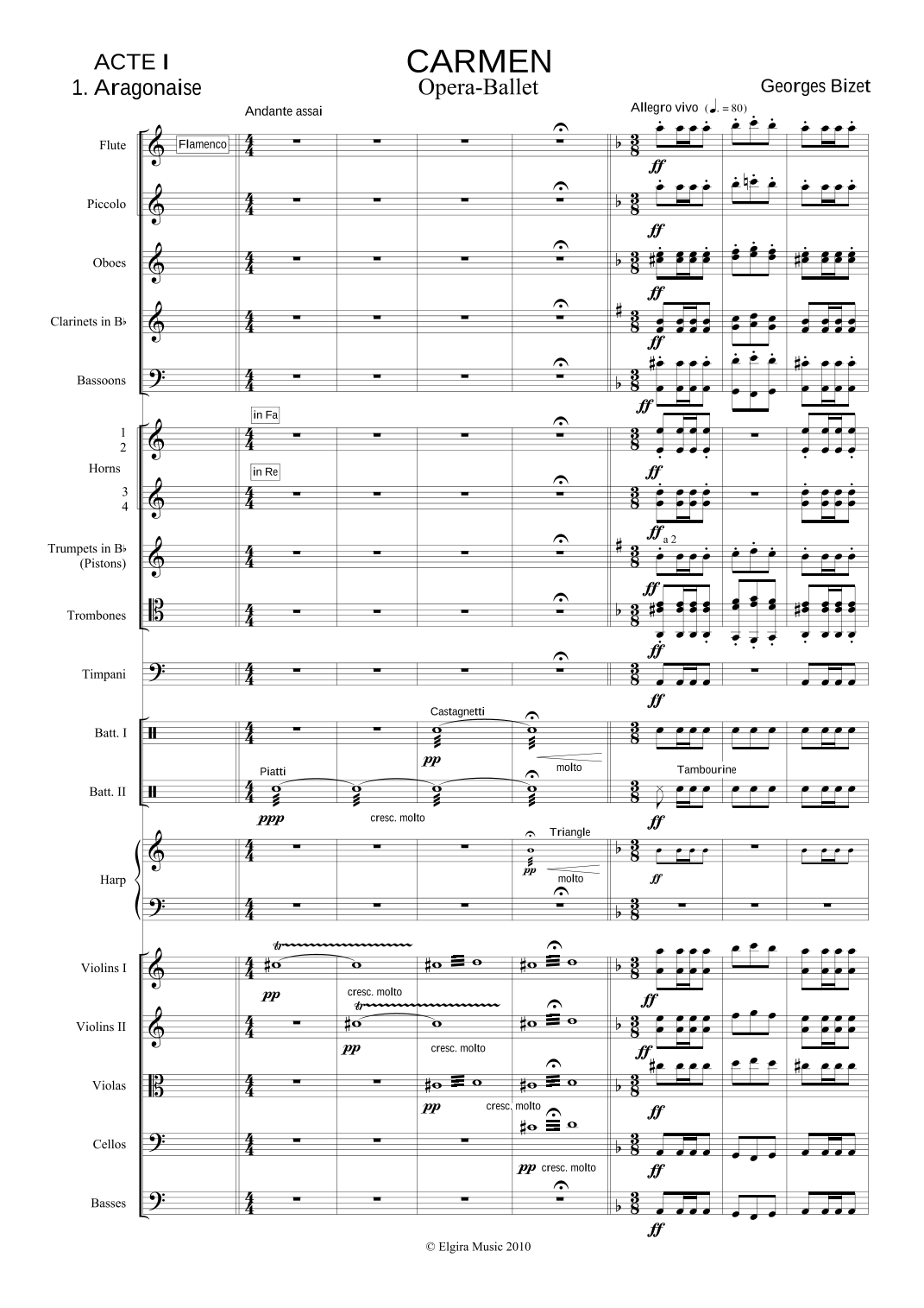 CARMEN - 歌剧芭蕾 Opera Ballet (arr. Gheorghe Brănici) by George Bizet 管弦乐团 Full Orchestra - 预览