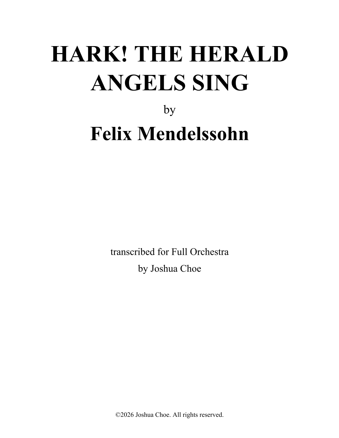 Hark! The Herald Angels Sing (Alternative Version) (arr. JMJ Arrangements) by Felix Mendelssohn 管弦乐团 - 预览