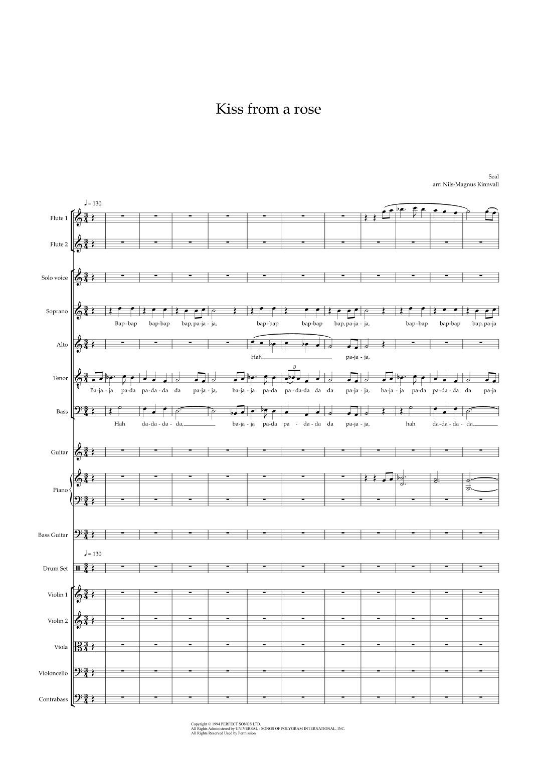 Kiss From A Rose (arr. Nils-Magnus Kinnvall) by Seal 管弦乐团 - 预览
