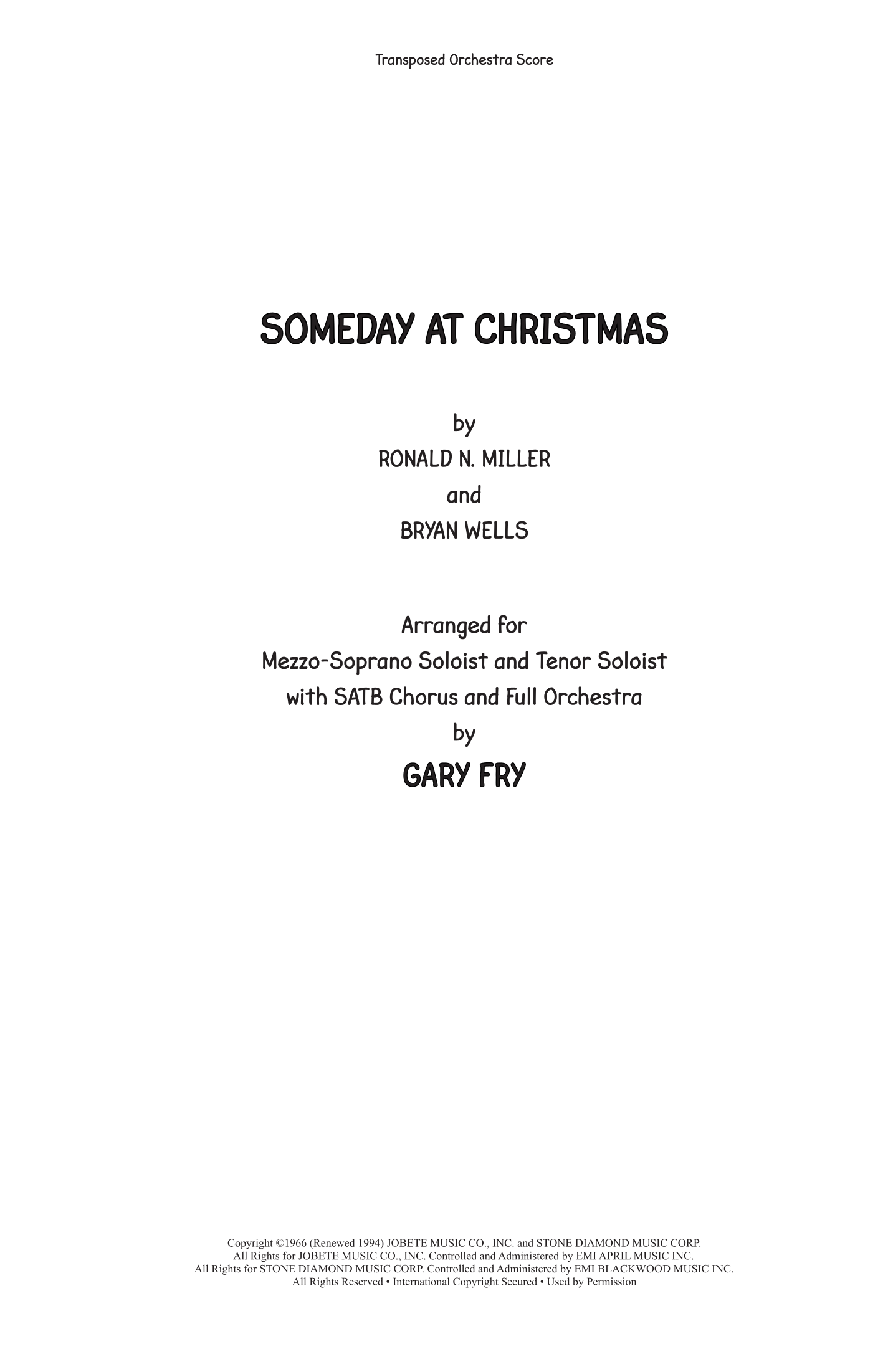 Someday At Christmas (arr. Gary Fry) by Ronald N. Miller 管弦乐团 - 预览