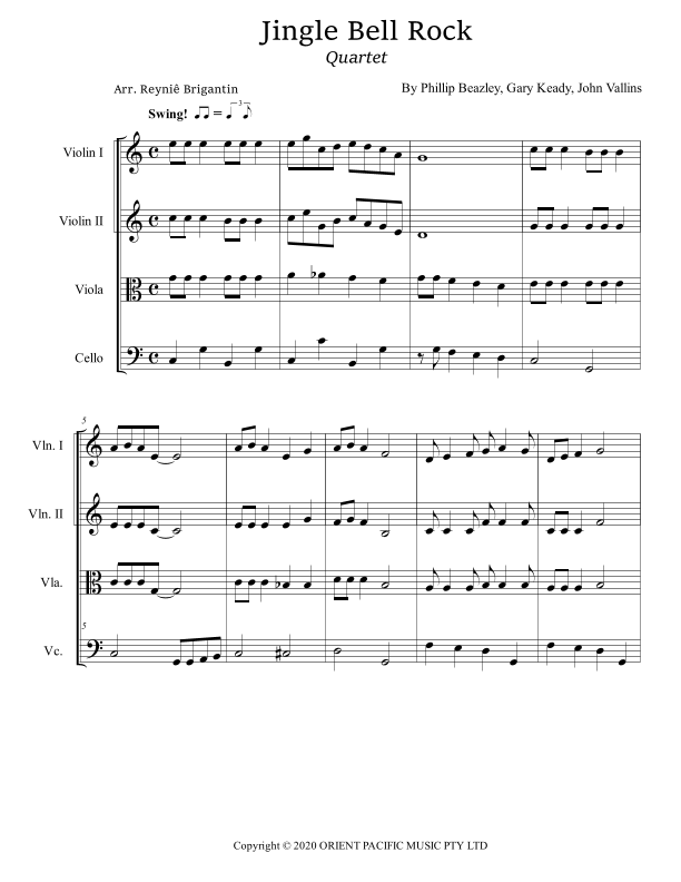 Jingle Bell Rock Sheet Music Gary Keady String Quartet