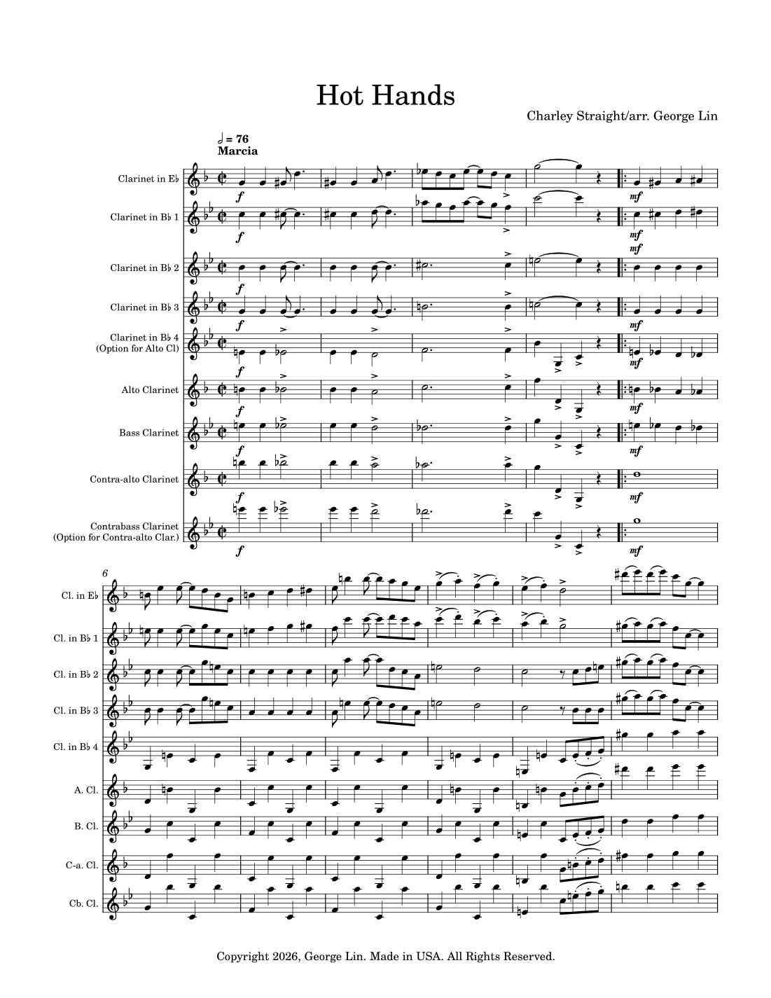 George Lin Singer Hot Hands (arr. George Lin) por Charley Straight Partituras para ...