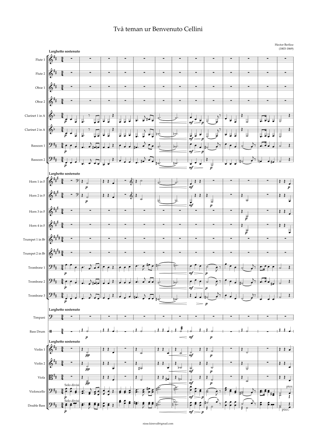 Two themes from Benvenuto Cellini by Hector Berlioz 管弦乐团 - 预览