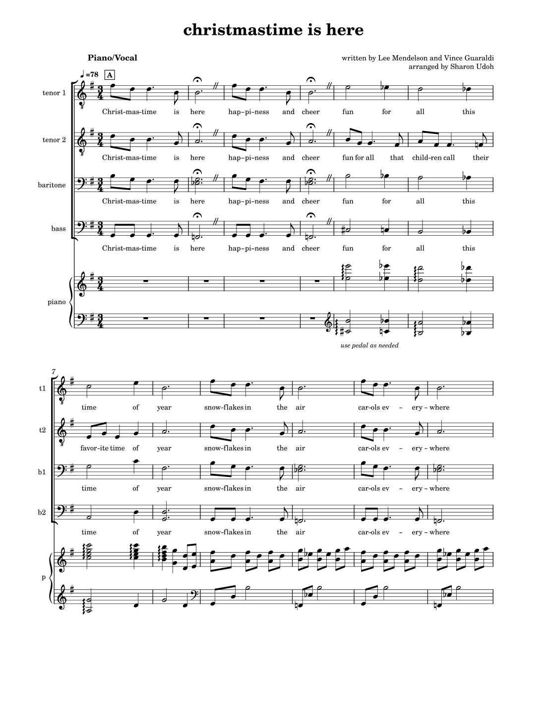 Christmas Time Is Here (arr. Sharon Udoh) by Vince Guaraldi Sheet Music ...