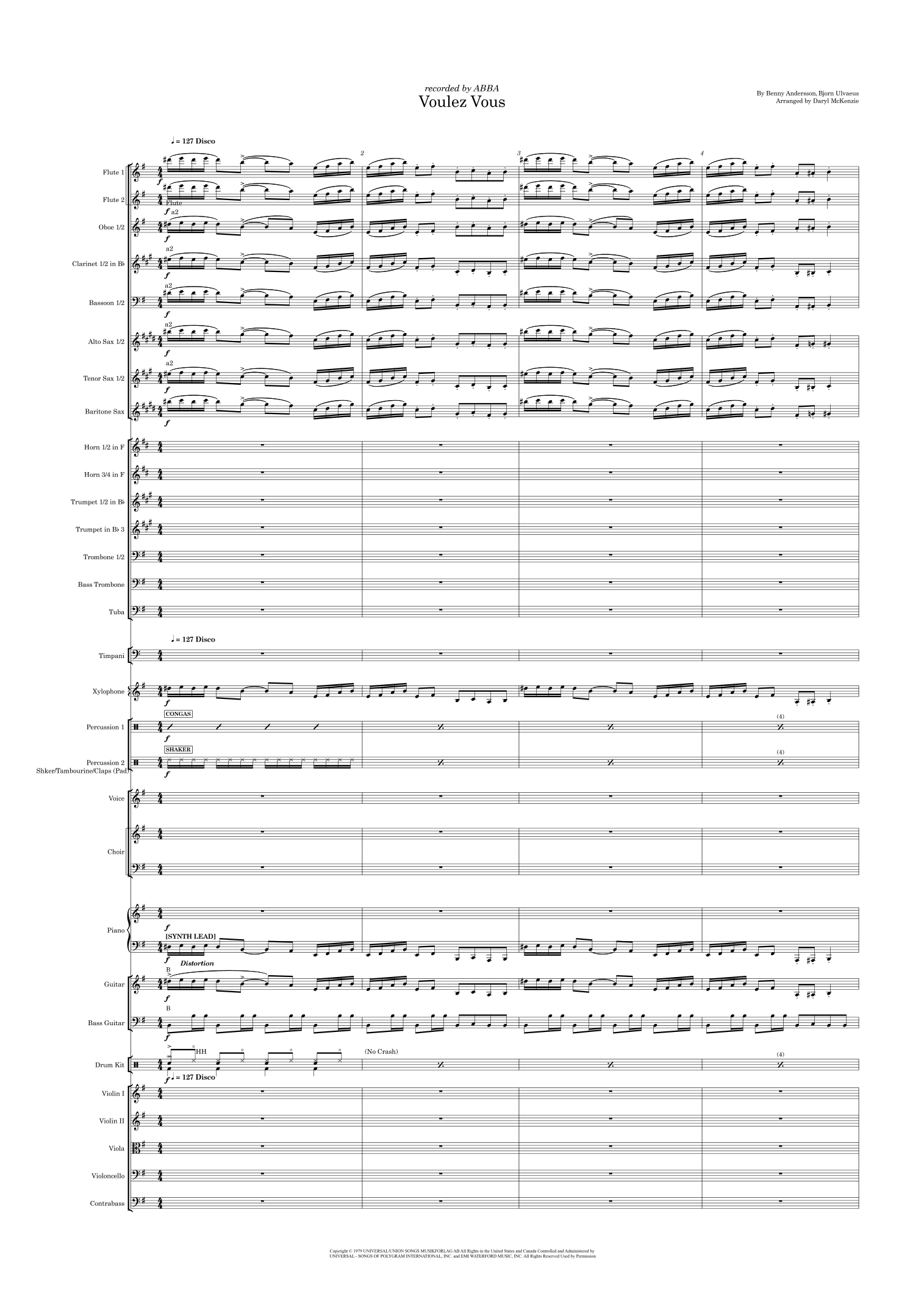 Voulez-Vous (Daryl McKenzie 编曲) - ABBA 管弦乐团 - 预览