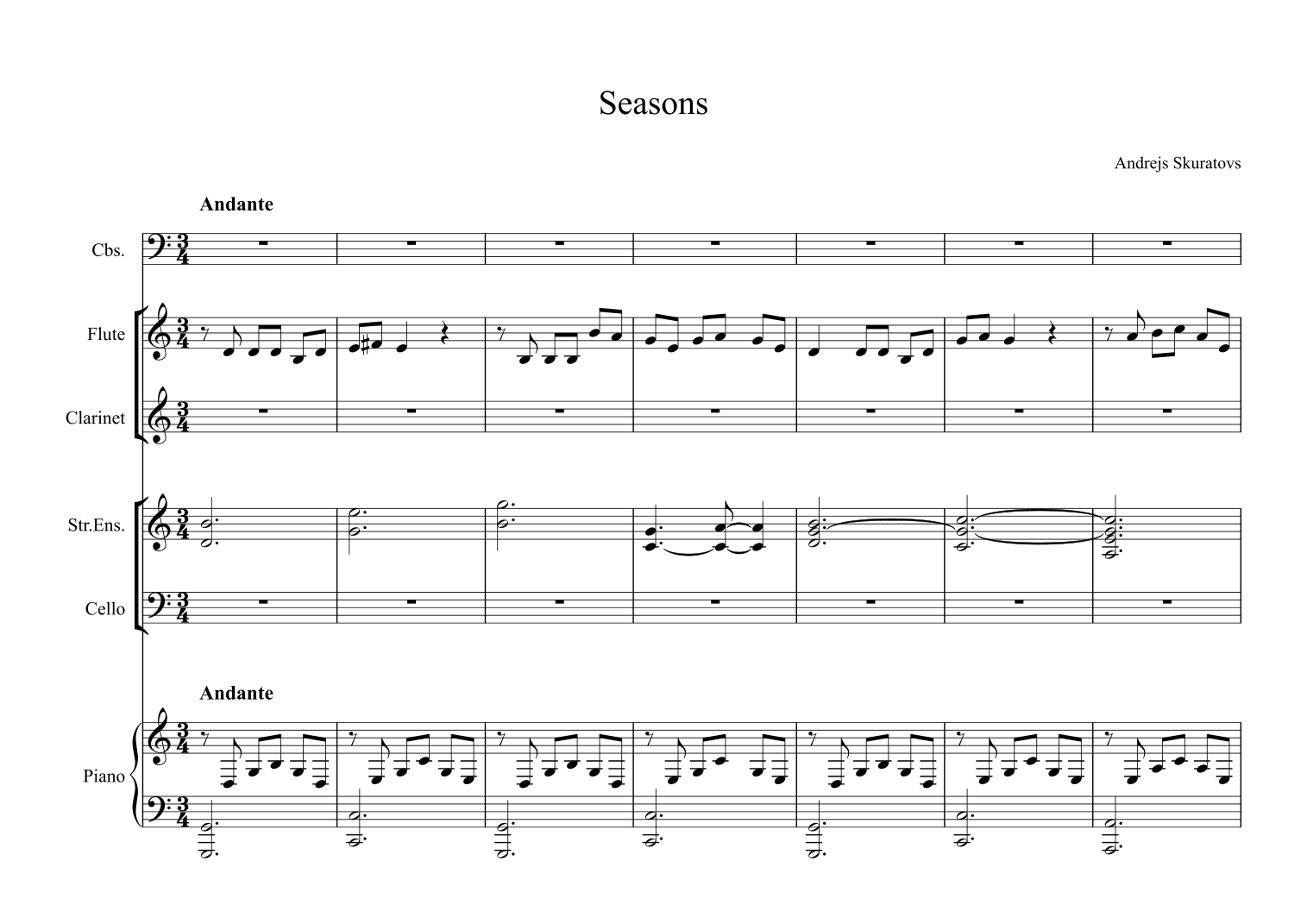 Seasons in G major, Op. 4: Andante by Andrejs Skuratovs (Skuratov Andrew) Full Orchestra