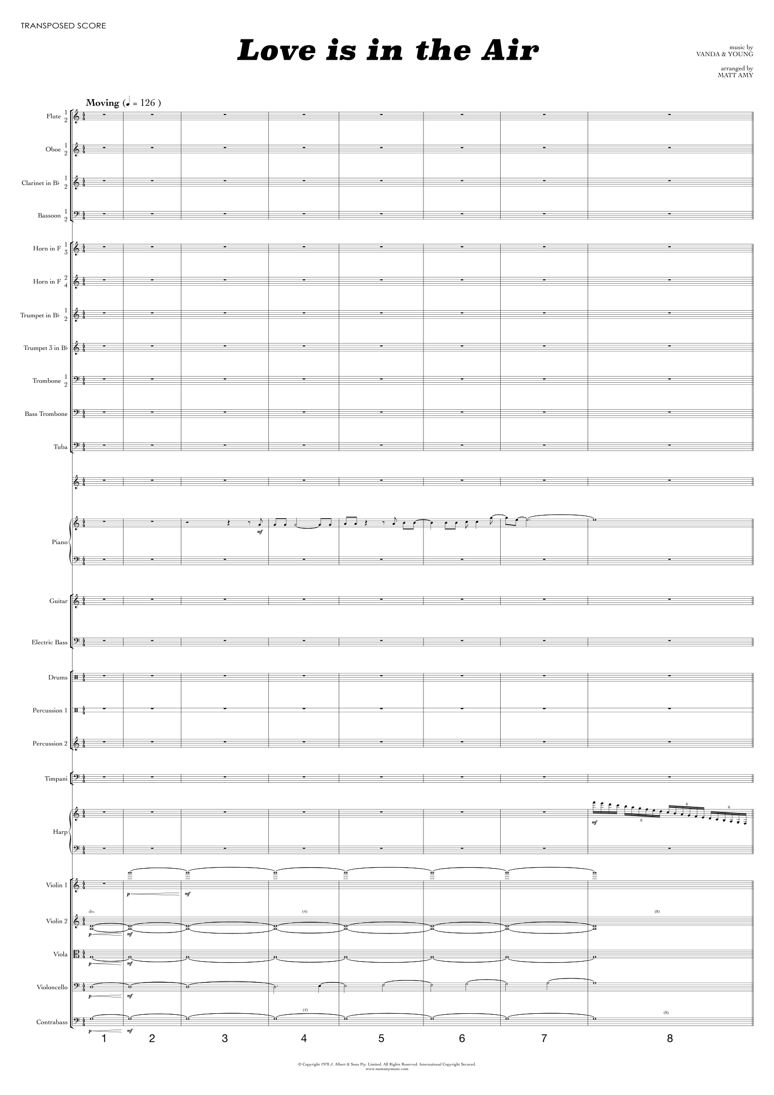 Love Is In The Air (arr. Matt Amy) by John Paul Young Full Orchestra