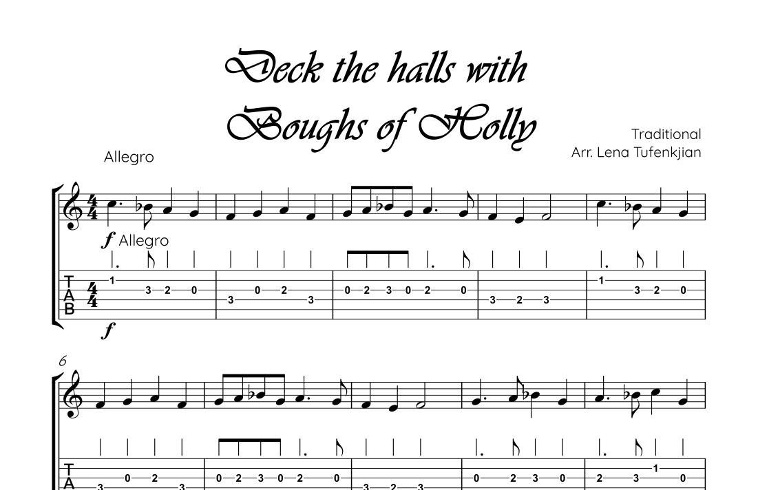Deck the halls with boughs of Holly by Traditional Sheet Music for ...