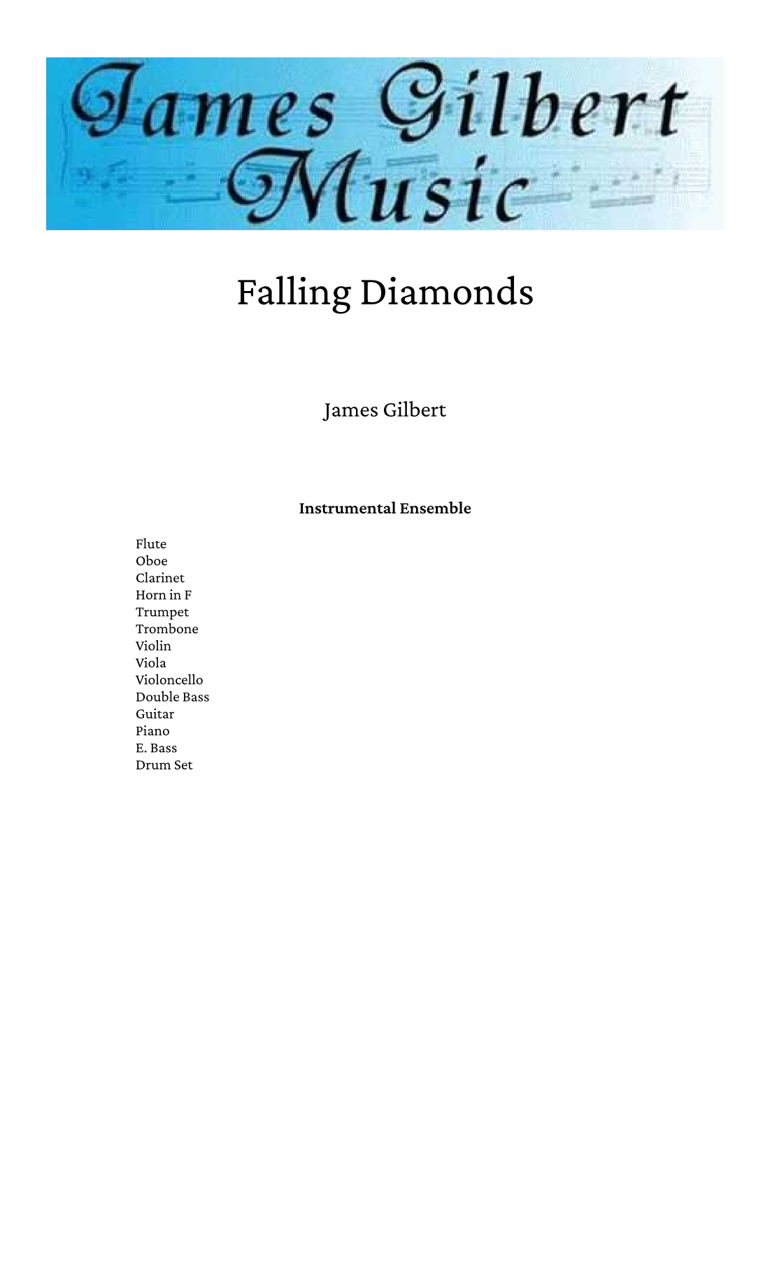 James Gilbert 的 Falling Diamonds (管弦乐团) - 预览