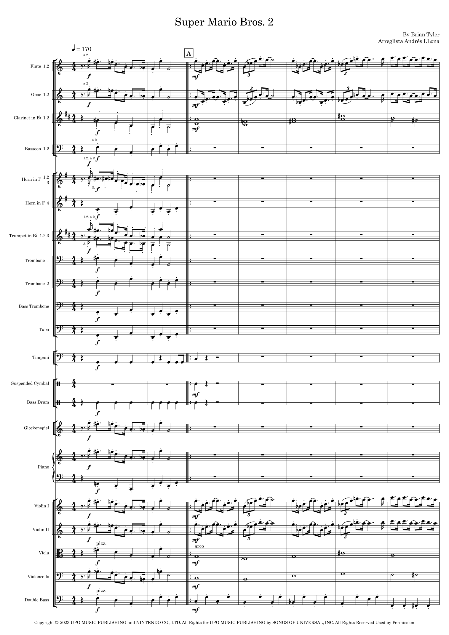 Super Mario Bros. Opus (arr. Andrés LLona) by Brian Tyler Full Orchestra