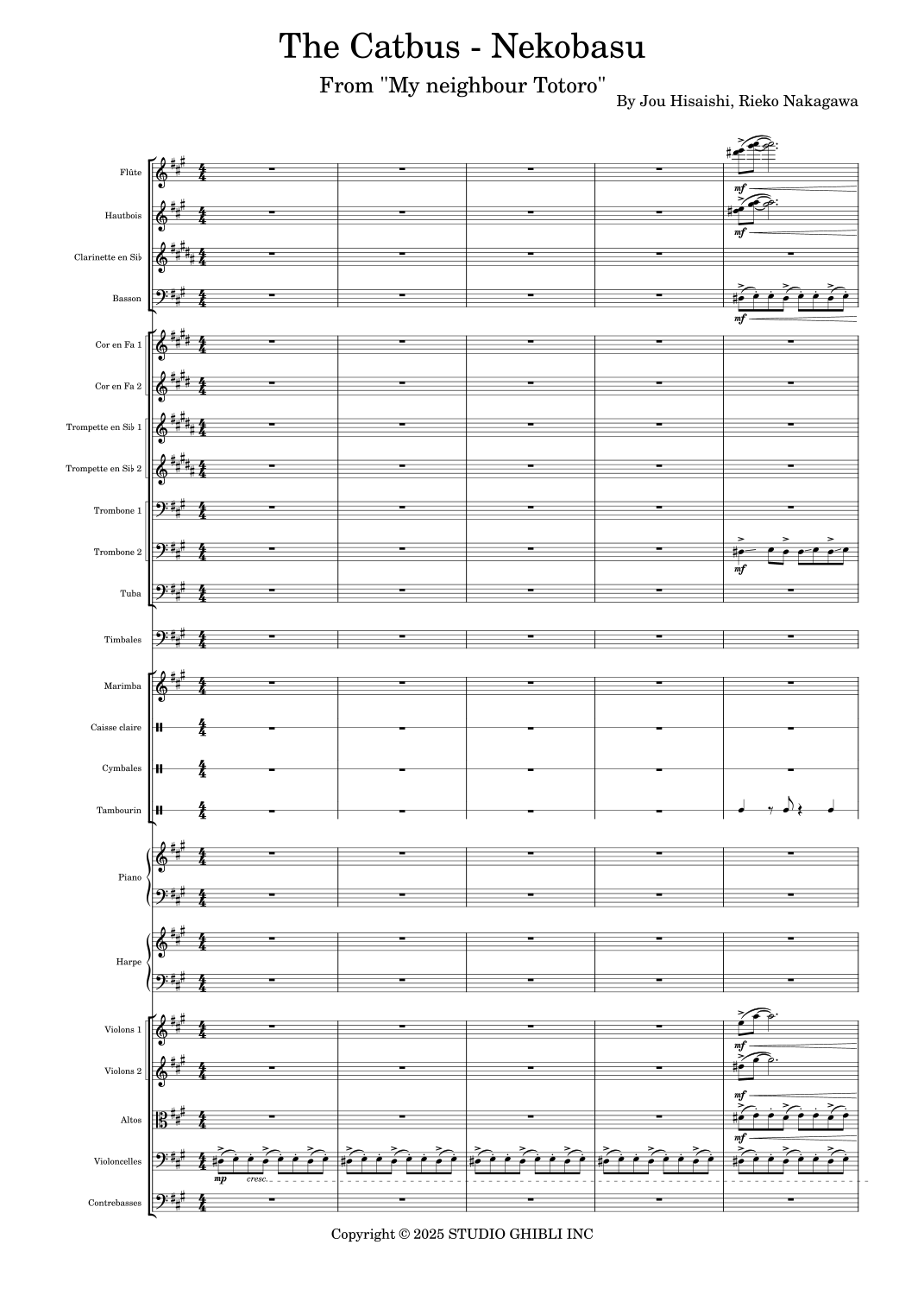 Nekobasu (arr. Gael Florens) by Jou Hisaishi 管弦乐团 - 预览