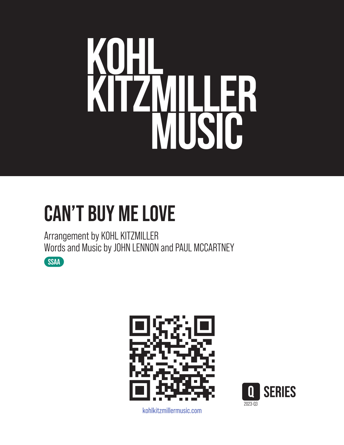 Interactive Digital Sheet Music preview of 'Can't Buy Me Love (arr. Kohl Kitzmiller)' by The Beatles, SSAA Choir page 1