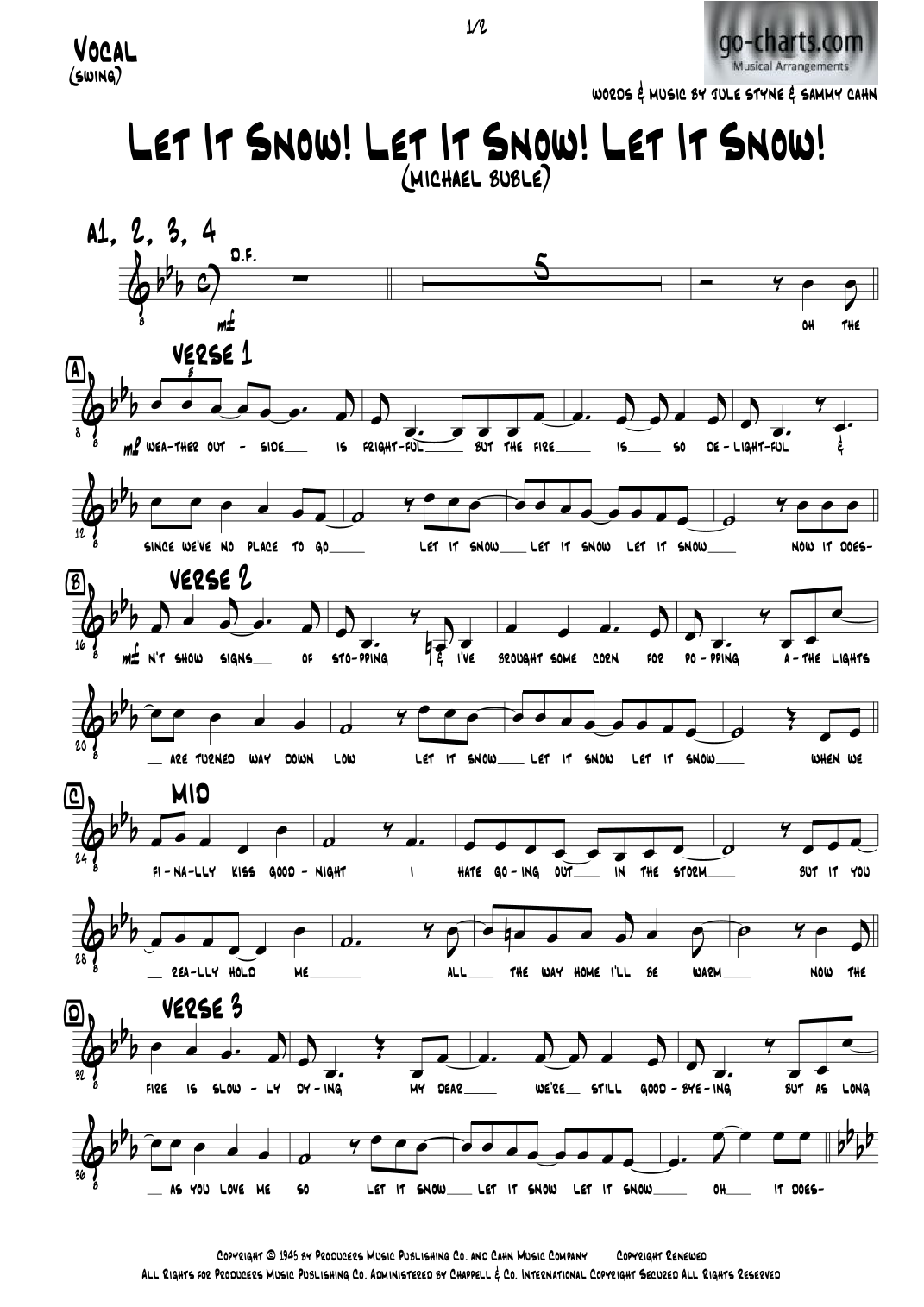 Let It Snow! Let It Snow! Let It Snow! (arr. Andy Davidson (go-charts.com)) by Michael Buble Full Orchestra