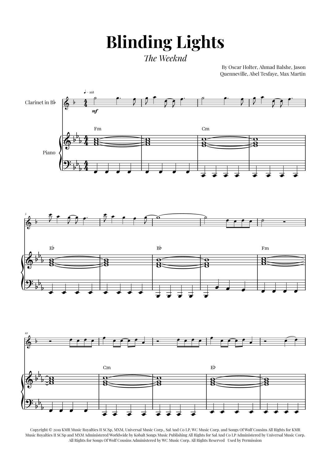 Blinding Lights (arr. Glauco Fernandes) by The Weeknd Sheet Music for ...