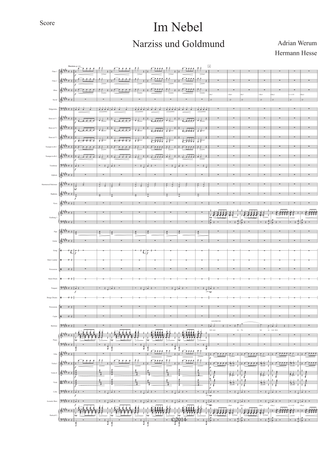 In the Fog by Im Nebel by Hermann Hesse Full Orchestra