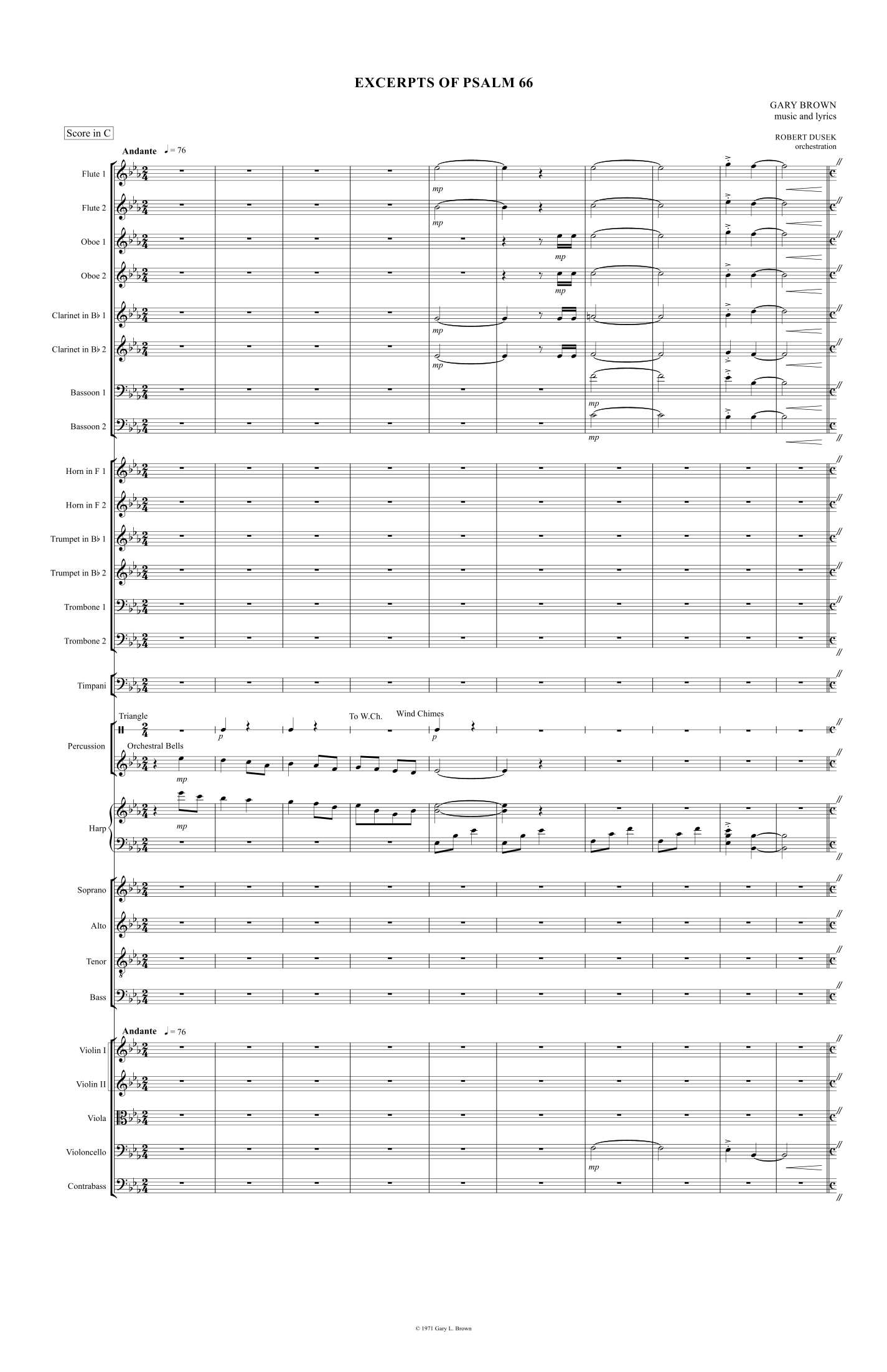 Excerpts of Psalm 66 - Score Only by Gary L Brown Full Orchestra